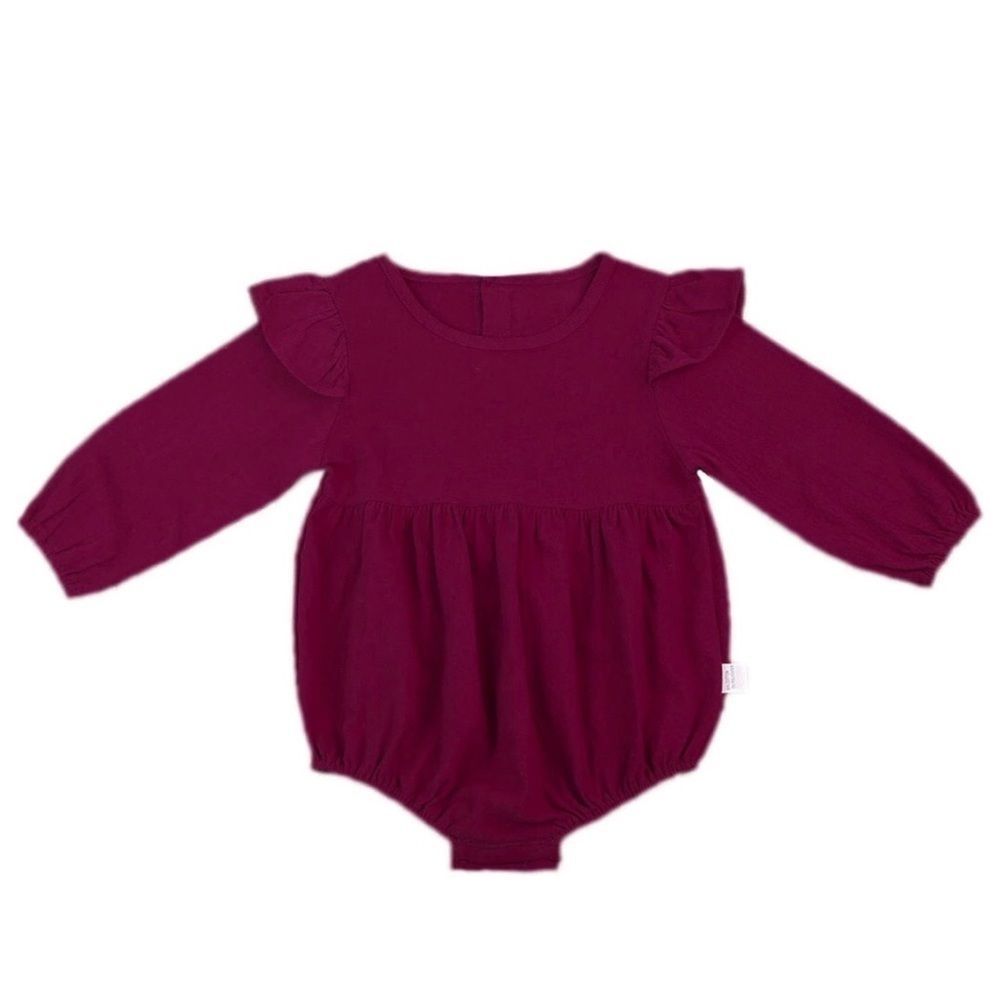 New Wine red long sleeve girl’s romper